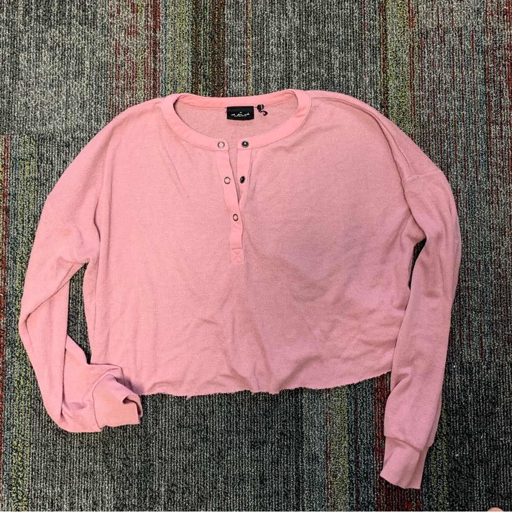 Urban outfitter pink cropped long sleeve